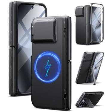 Imagem de TONGATE Capa magnética para Pixel 10 Pro Fold com protetor de tela de vidro, [compatível com MagSafe] [com capa de câmera e proteção de dobradiça] Capa robusta de corpo inteiro para Google 10 Pro Fold