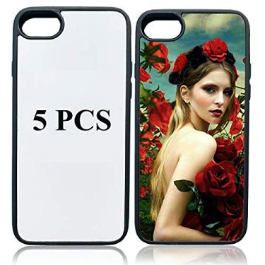 Imagem de JUSTRY 5 peças de capas de telefone em branco de sublimação compatíveis com Apple iPhone 7,8, iPhone SE (2020) 11.9 cm capa de telefone impressa em branco para sublimação faça você mesmo capa fina de