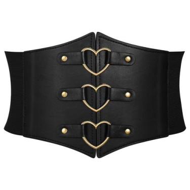Imagem de Corset Belt JKEEMI Women Metal O-Ring, anel de coração, elástico largo