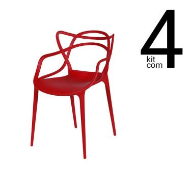 Imagem de Conjunto 4 Cadeiras Allegra - Vermelha
