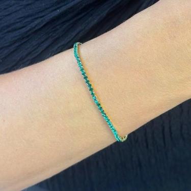 Imagem de Pulseira Riviera Mini Elástico Banhado em Ouro 18k - Anastásia Joias, 