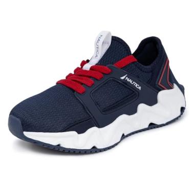 Imagem de Nautica Tênis de corrida infantil | Sapatos confortáveis para meninos e meninas | Tamanhos para crianças grandes e pequenas - (Lace-Up/Bungee) Manalapin, Americana-mazi, 17