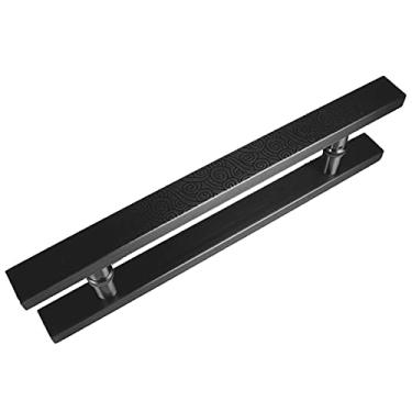 Imagem de Maçaneta de porta de correr de celeiro alças de porta de aço puxador de porta de celeiro, maçaneta de porta de vidro de hotel puxador de design de dois lados puxador de pressão, 16/24/32/47 polegadas