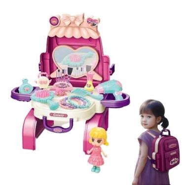 Imagem de Penteadeira Maquiagem Mochila Infantil Menina Faz de Conta - NoBrand