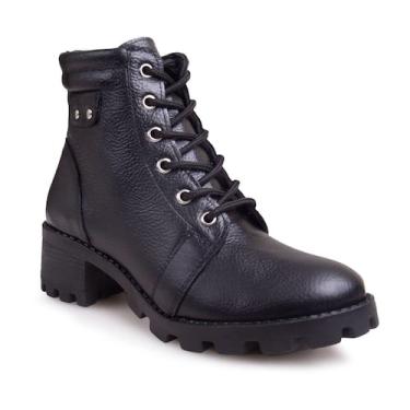 Imagem de Bota coturno matilda em couro legitimo - LOJA RPERONI, Preto, 38
