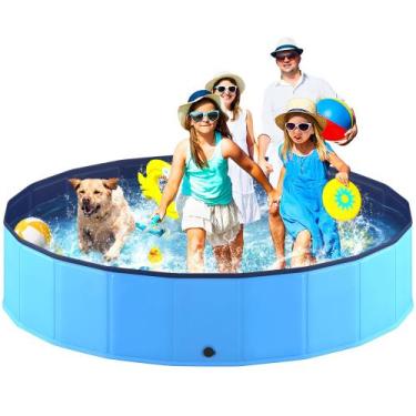 Imagem de Piscina para cães Niubya Piscina portátil de PVC dobrável 80x40cm
