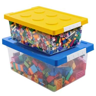 Imagem de Conjunto organizador de plástico empilhável Loobuu Toy Storage Bins
