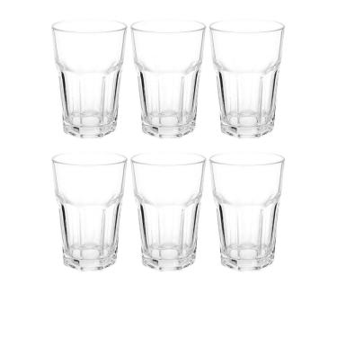 Imagem de Jogo 6 Copos De Vidro Alto Grosso Refrigerante Bebida 350M