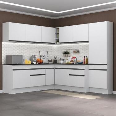 Imagem de Armário De Cozinha Completa De Canto Branco/preto - MULTIMOVEIS