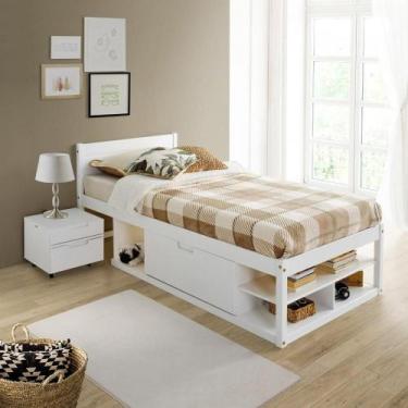 Imagem de Cama Solteiro Multifuncional Madeira Maciça Irara CabeCasa MadeiraMade