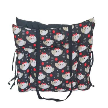 Imagem de Pet Colchonete 2 em 1 Hanna, Bolsa Impermeável com Estampa,80 x 50 cm, para Cães Pequenos (Preto)