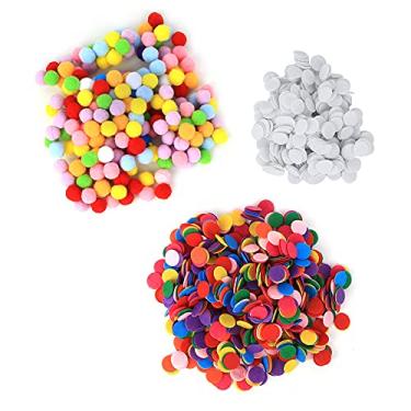 Imagem de Remendo de tecido não tecido pompons fofos conjunto de bola de pelúcia mistura de cores diy ferramenta de artesanato para decoração de casa suprimentos de festa decorações de
