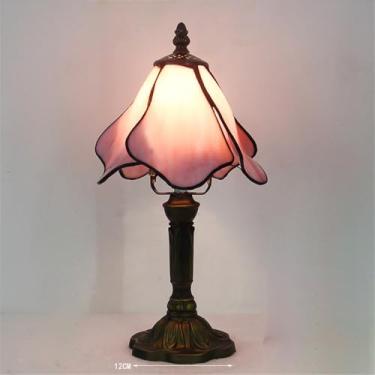 Imagem de Luminária de mesa vintage americana com LED, personalizada e criativa, para sala de estar, escritório, quarto infantil, casa de campo ou hotel, com vidro colorido (Estilo 12)