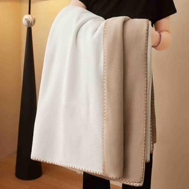 Imagem de JUSHZ Cobertor de lã cobertor ponderado cobertores e mantas fofas mulheres homens para cama adulto casal solteiro para sofá inverno xaile grosso e quente para dormitórios (marrom, 100 x 150 cm)