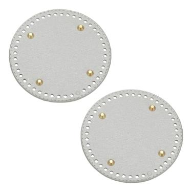 Imagem de Generic 2 peças de fundo de saco de crochê, 15 cm de diâmetro, bolsa redonda, bolsa de couro, modelador inferior com orifícios, bolsa de crochê, base de almofada para bolsa de mão faça você mesmo