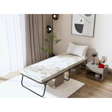 Imagem de Golden Gate Beds Estrutura de cama de plataforma de metal dobrável, sem necessidade de mola de caixa, base de aço dobrável com armazenamento embaixo da cama, montagem sem ferramentas, base de colchão