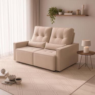 Imagem de Sofá Retratil 2 Lugares 160m Luxemburgo Bege