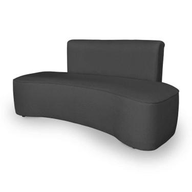 Imagem de Sofá Curvo Design Orgânico Luxo Sala Contemporânea Suede Cor:cinza Escuro