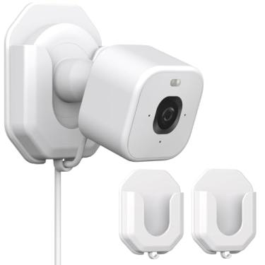 Imagem de (Pacote com 2) Suporte de montagem para câmera interna compatível com anel de câmera interna (2ª geração)/Blink Mini/Mini 2/Blink Outdoor 4 câmeras sem furadeira sem parafusos, adesivo de parede