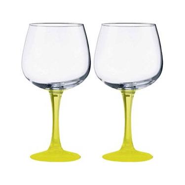 Imagem de Conjunto de Taças para Gin Vicrila Ibiza com Base Amarela 720 ml – 2 Peças