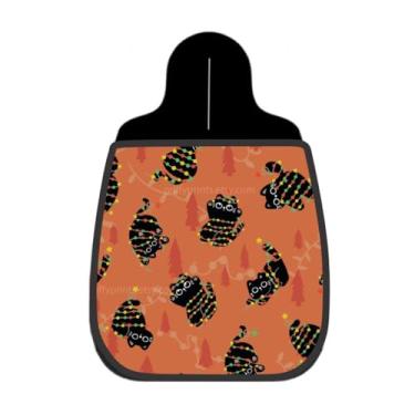 Imagem de Lixeira De Carro Organizador Lixinhocar Gatos Luzes Natal Laranja