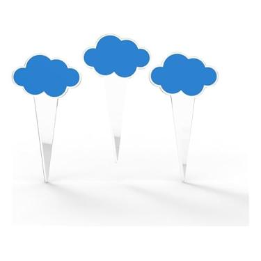 Imagem de 50 Placas Acrílico Sorvete Desenho Nuvem Gelato Sorveteria Placa Sorvete Nuvem Cristal