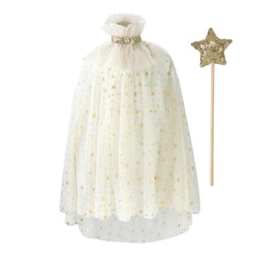 Imagem de UGPLM Capa de princesa para fotos, adereço para fantasia de princesa para apresentação de palco, carnaval e baile de máscaras.