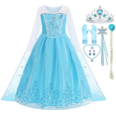 Imagem de Ytanhr Fantasias de princesa para meninas, cosplay, fantasia de Halloween, festa de Natal, 4-5 anos (etiqueta 120)