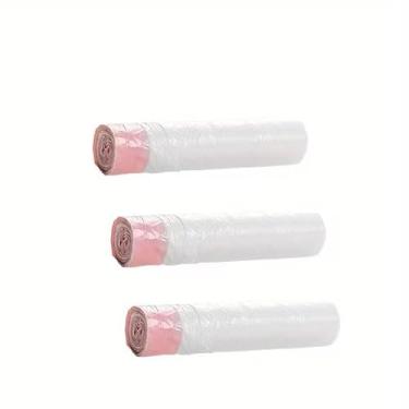 Imagem de 3 rolos, 45 peças por rolo, sacos de lixo pequenos com cordão para recipientes de 4 galões, forros de plástico para latas de lixo, adequados para banheiros, banheiros, quartos e banheiros de