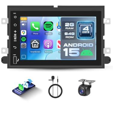 Imagem de [2G + 64G] Estéreo automotivo Android para Ford F150 F250 F350 2004-2008/para Ford Explorer Edge com Carplay sem fio Android Auto, rádio com tela sensível ao toque de 17 polegadas com GPS, Bluetooth