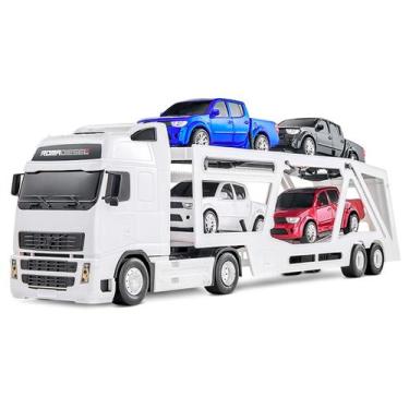 Imagem de Caminhão Cegonha de Brinquedo 4 Pickups Cegonheira Realista - Roma Jen