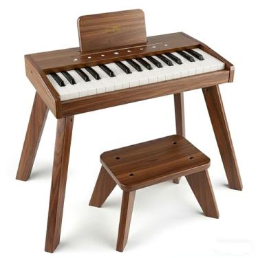 Imagem de Dreamon Teclado de piano digital infantil, brinquedo de instrumento educativo musical, piano de madeira para meninas e meninos, presentes de Natal e aniversário para crianças de 6 a 12 anos