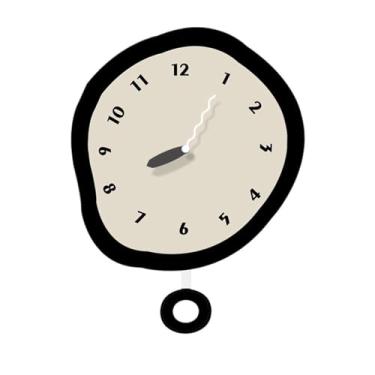 Imagem de hezhuhe2258 Relógio de parede silencioso sem tique-taque decoração de casa relógio pendurado arte sala de estar para decoração de casa (33 cm)