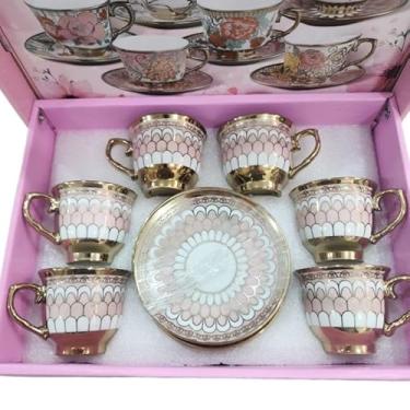Imagem de Xícara De Café Kit Com De Cerâmica Em Porcelana(Rosa xu203)