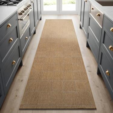 Imagem de Beverly Rug Easy Jute Tapete quadriculado quadrado 5 x 18 cm, lavável, durável, ambientes internos e externos, para sala de estar, pátio, escritório, resistente a manchas, casual, interior, exterior