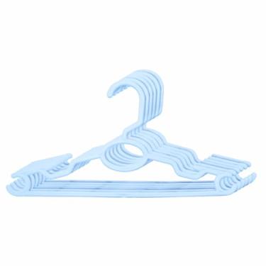 Imagem de Kit Cabides Infantil Plástico Reforçado Cruzeta Roupa Colorido (AZUL, 90 UNIDADES)