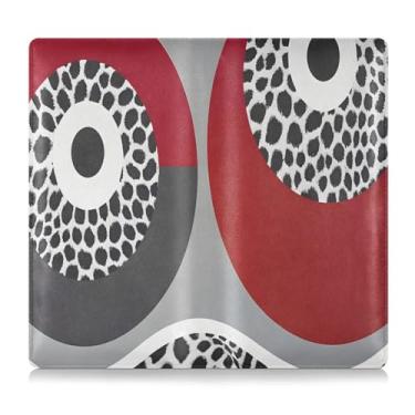 Imagem de JUZIHAI Caixa de luva organizadora de couro para cartão de documentos essenciais e carteira de documentos de arte moderna abstrata para registro de carro e seguro de carro