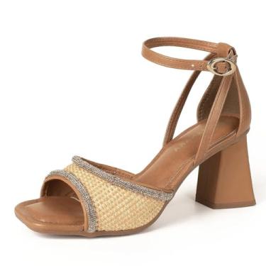 Imagem de Sandália Feminina Salto Bloco Elegante Estilo Tanara