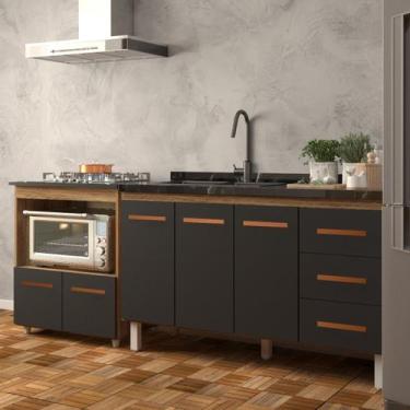 Imagem de Armário Balcão Gabinete de Pia 140 cm Carine e Balcão Para Fogão Cookt