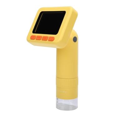 Imagem de Cryfokt Microscópio Infantil 1080p, Microscópio Digital 50-1000X Com Tela IPS de 2 Polegadas, Cartão de Armazenamento de 32 GB, Bateria de 2 Horas, Brinquedos de (W2 Amarelo com cartão MicroSD de 32