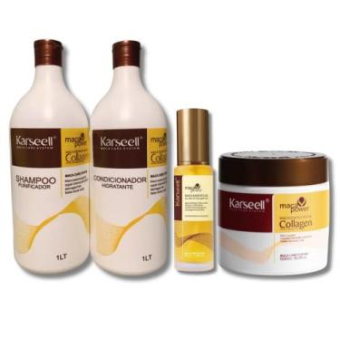 Imagem de Kit Exclusivo Karseell Colagem Máscara, Shampoo, Condicionador e Óleo 