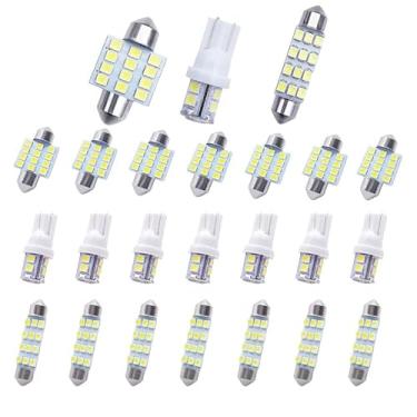 Imagem de Kit de luzes interiores de LED ultra brilhantes, 24 peças, pronto para canbus sem erros, plug and play direto para carro, caminhão, SUV, van - substitui mapa, cúpula, luzes de placa de carro