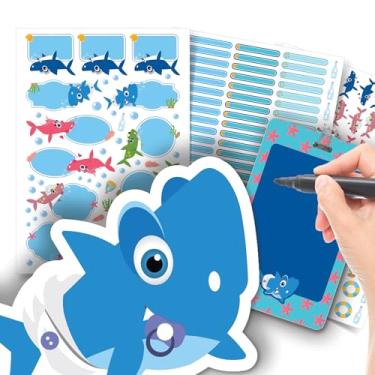 Imagem de Etiqueta Escolar Menino com TAG + Caneta (Baby Shark, Etiquetas + 1 TAG de Mochila)
