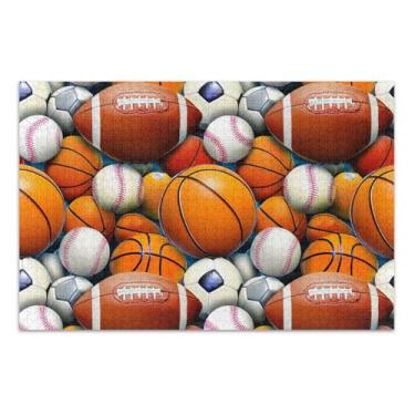 Imagem de Quebra-cabeças para adultos, 1000 peças, decoração de casa, arte personalizada, quebra-cabeça exclusivo para adultos, bolas esportivas variadas, bolas de basquete, presentes para amantes de
