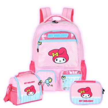 Imagem de Kit Mochila Costas My Melody Lancheira E Estojo Box Passeio, Rosa