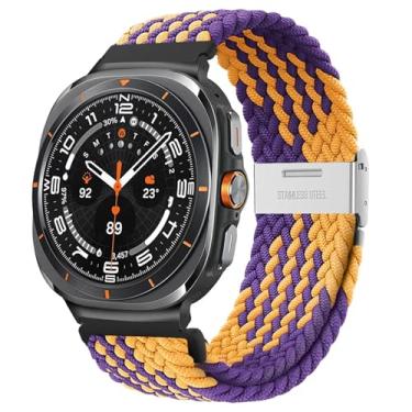 Imagem de JDIME Pulseiras para Galaxy Watch Ultra 47 mm Nylon Elástico Trançado Solo Loop Pulseira (PuGSS)