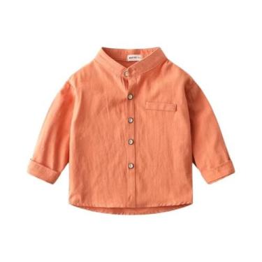 Imagem de Camisa De Algodão De Manga Longa Para Crianças Primavera Outono Roupas