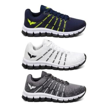 Imagem de Tênis Masculino Caminhada 3 Pares Confortável Combo Run Moda - PS, Mar