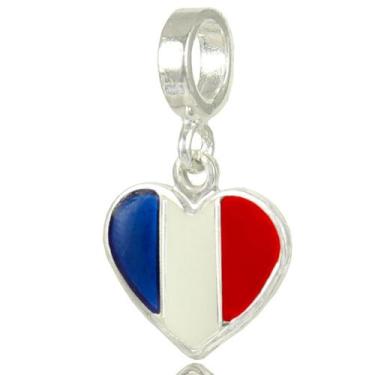 Imagem de Berloque Charms Bandeira Coração Paises Nações Prata 925 - La&Ny Prata