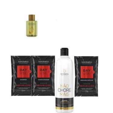 Imagem de Borabella Não Chore Shampoo 350ml + Argan 7ml + Sachês